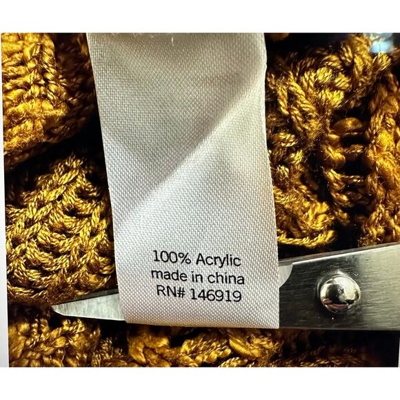 Mudd Y2K 90s Open Knit Cardigan Beachy Sweater Womens L Button Front Crochet - Picture 4 of 5